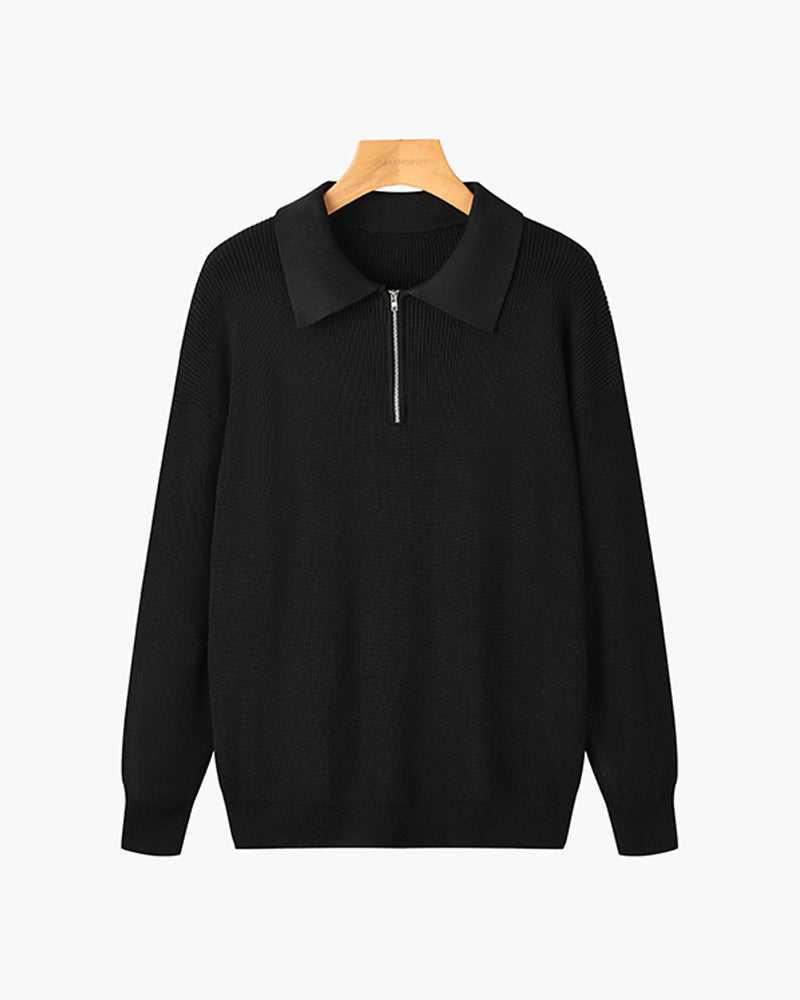 Albie | Men's Textured Zip-Up Jumper for Winter