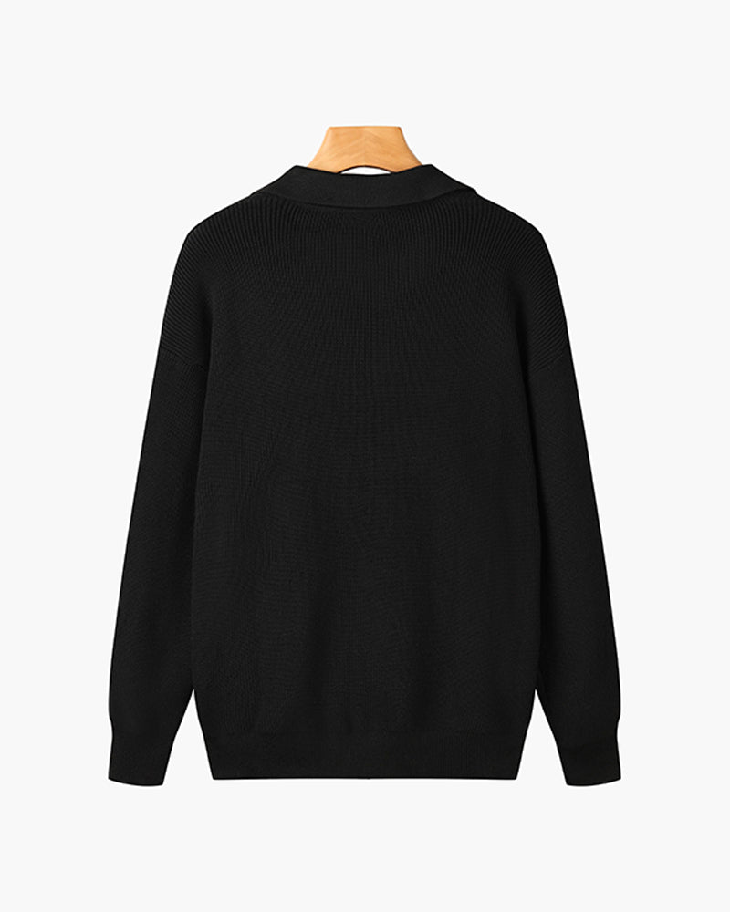 Albie | Men's Textured Zip-Up Jumper for Winter