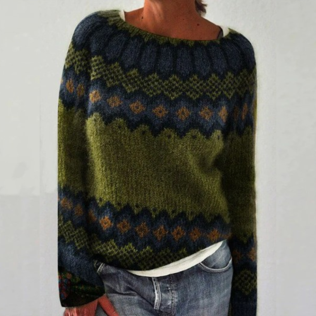 Bronwyn | Women's Fair Isle Crew Neck Jumper