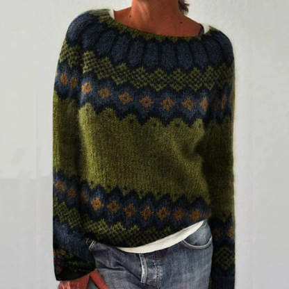 Bronwyn | Women's Fair Isle Crew Neck Jumper