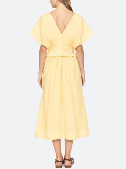 Statement Oversized-Sleeve Midi Dress