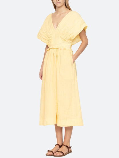 Statement Oversized-Sleeve Midi Dress