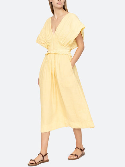 Statement Oversized-Sleeve Midi Dress