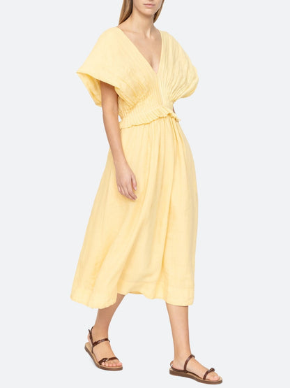 Statement Oversized-Sleeve Midi Dress