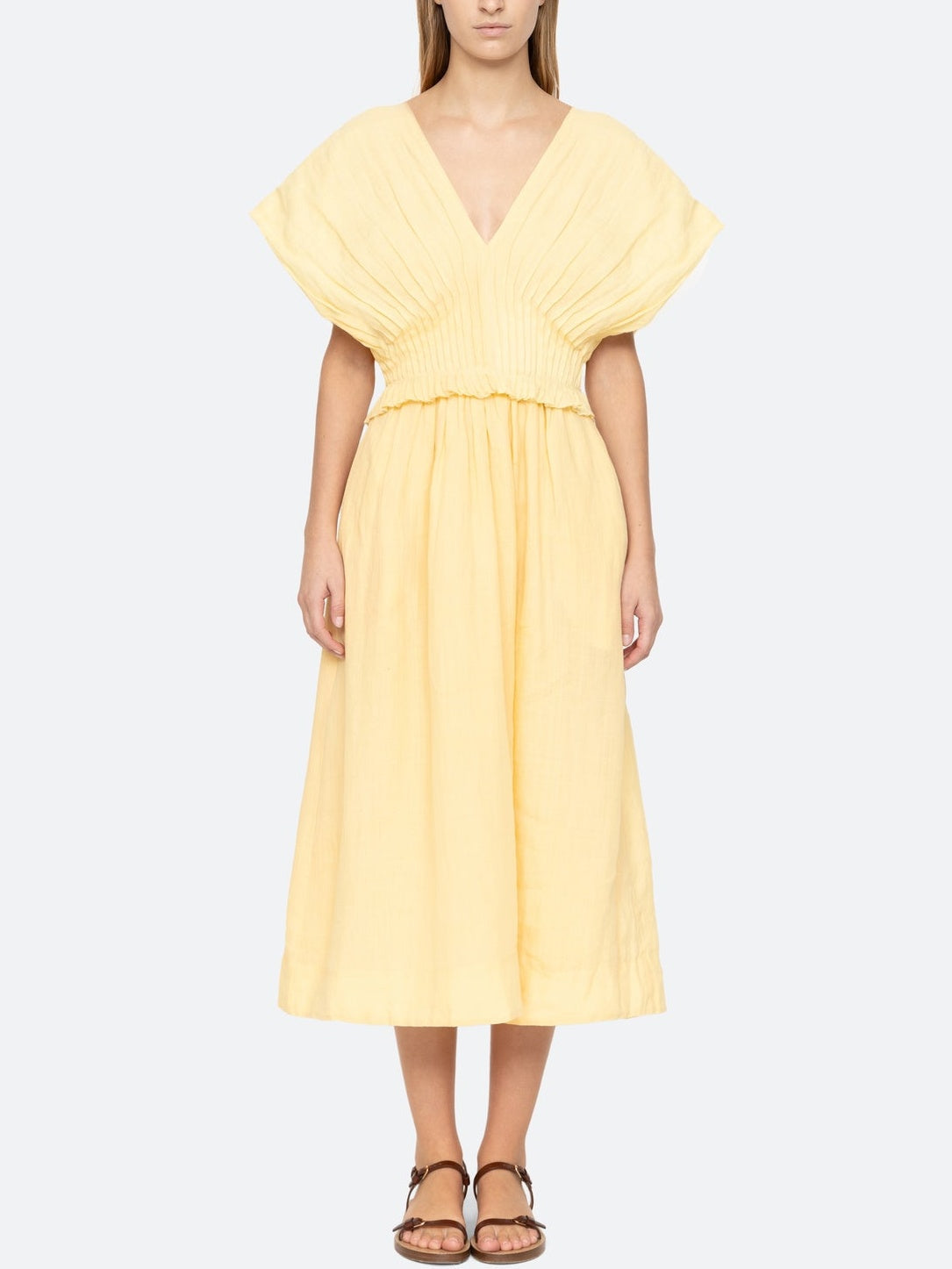 Statement Oversized-Sleeve Midi Dress
