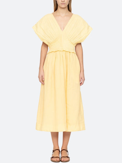 Statement Oversized-Sleeve Midi Dress