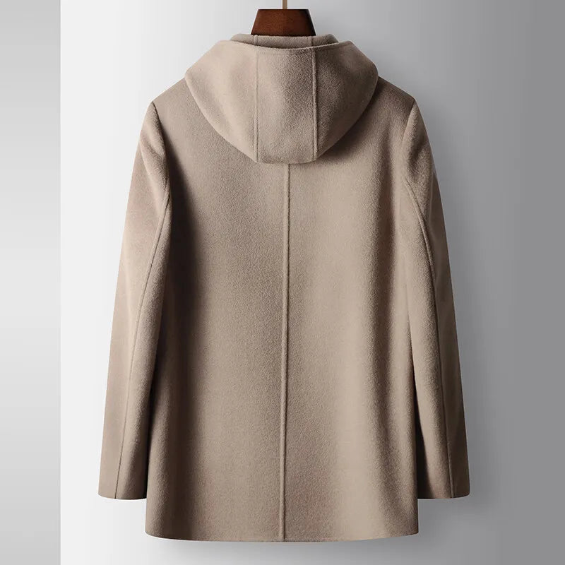 100% Pure Wool Hooded Coat