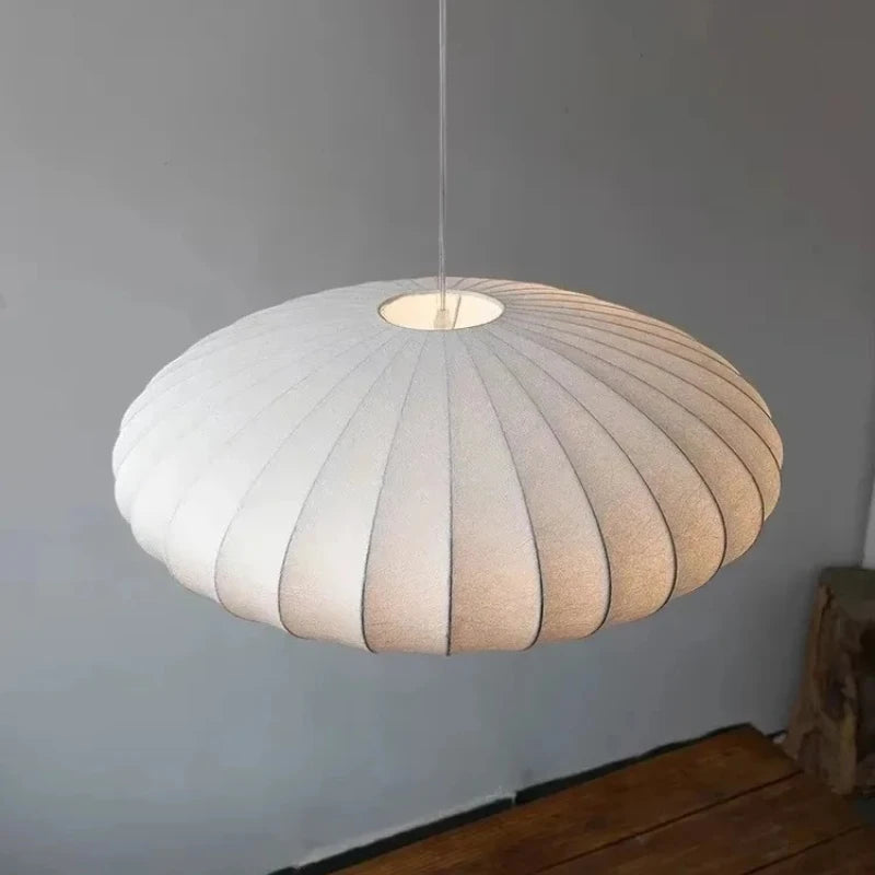 Satori | Japandi Pendant Lamp with Luxurious Silk Shade | Versatile Sizes for Serene Illumination