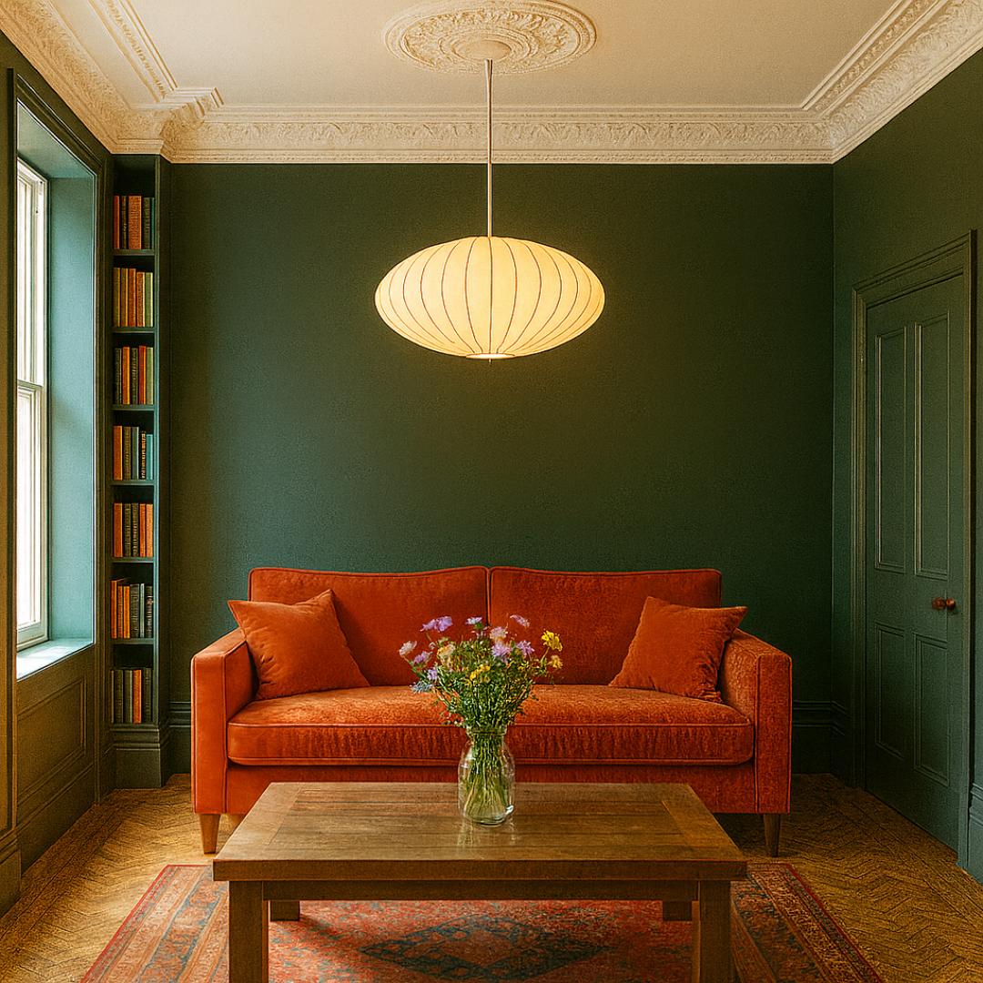 Satori | Japandi Pendant Lamp with Luxurious Silk Shade | Versatile Sizes for Serene Illumination