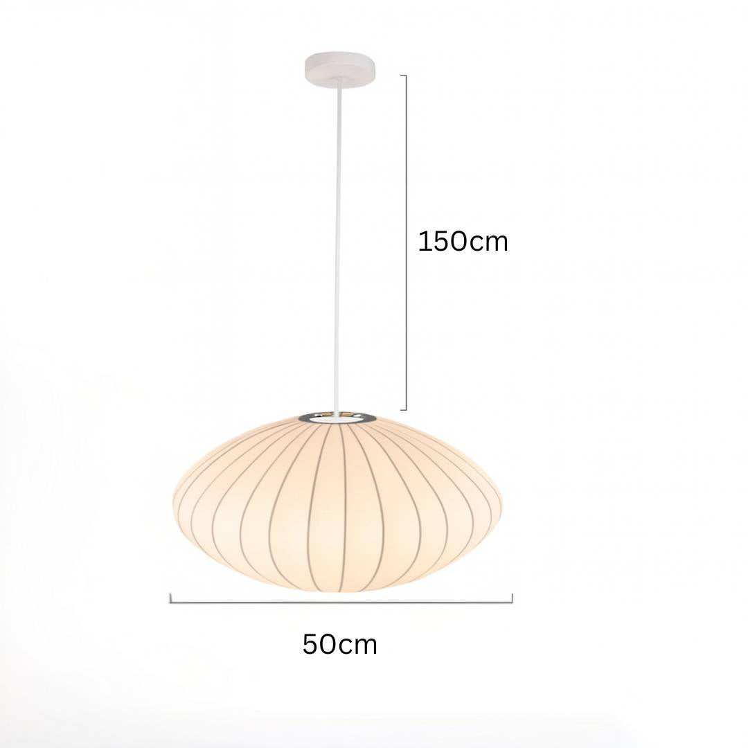 Satori | Japandi Pendant Lamp with Luxurious Silk Shade | Versatile Sizes for Serene Illumination