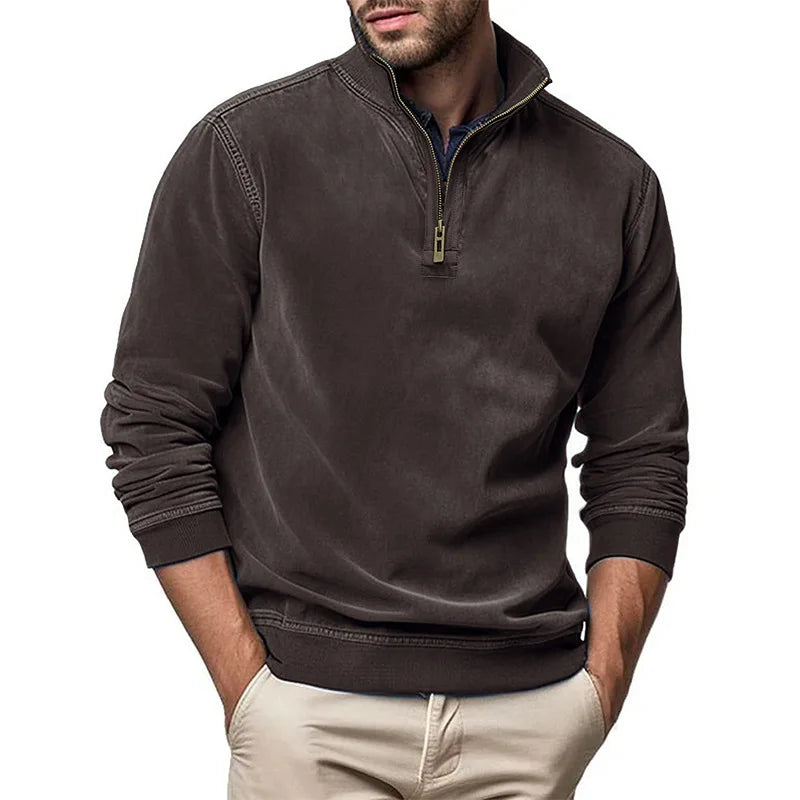 Liam | Men's Raised-Collar Zip Jumper for Winter