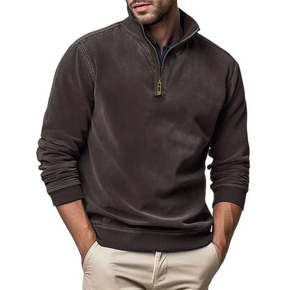 Liam | Men's Raised-Collar Zip Jumper for Winter