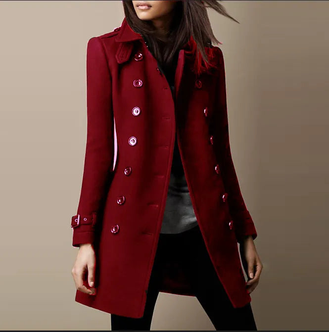 Janice | Women's Elegant Double-Breasted Mid-Length Coat for Winter