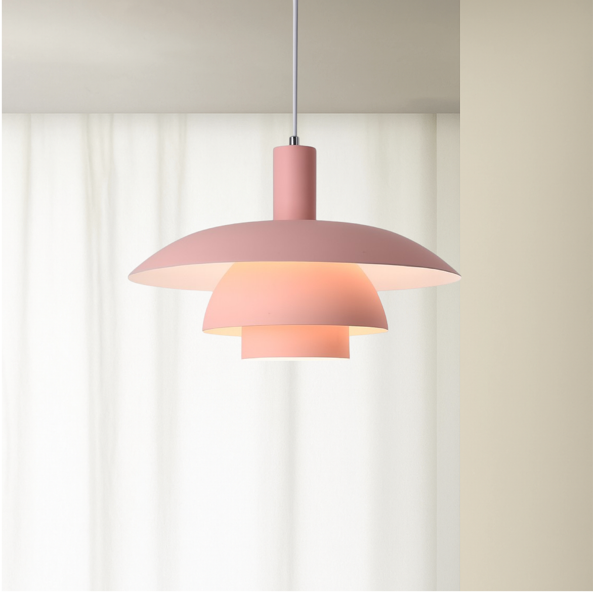 Scandinavian Minimalist Pendant Light with Adjustable Cable | Soft Glow for Kitchen and Dining Spaces