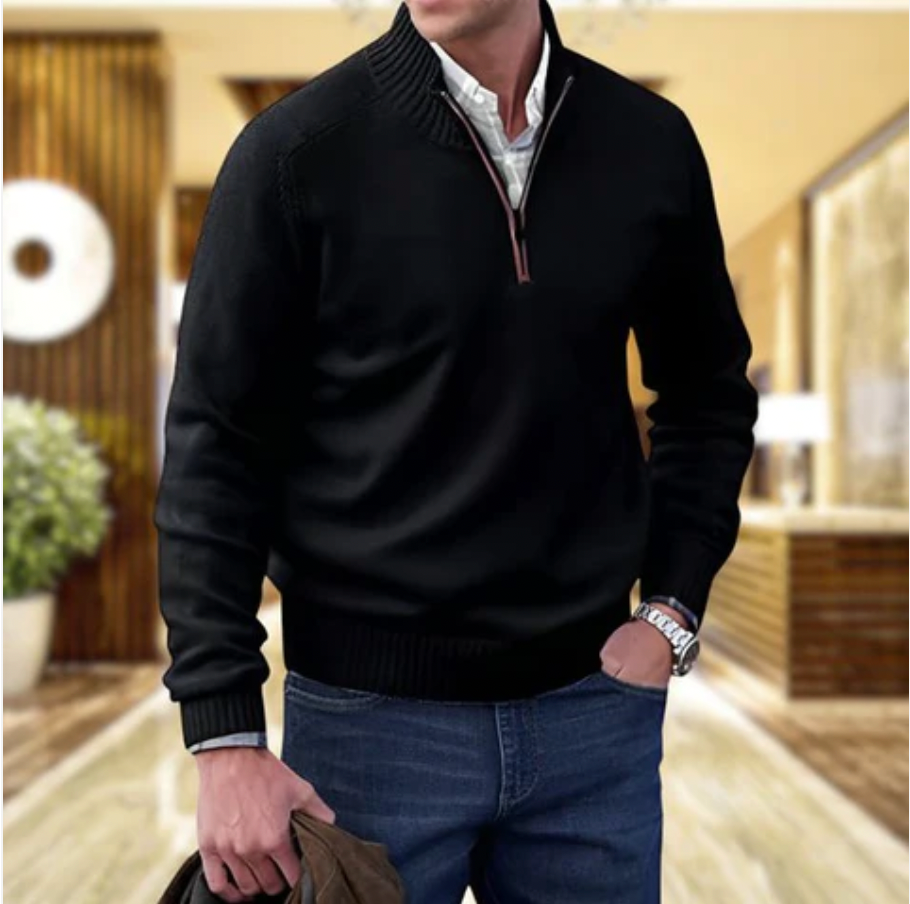Oliver | Men's Zippered Knit Pullover Jumper for Winter