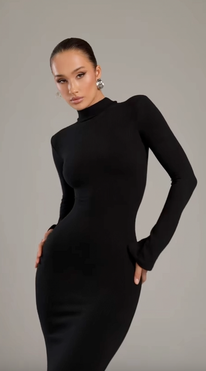 Noire | Women's Elegant Turtleneck Maxi Dress