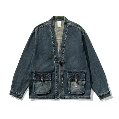 Vintage Washed Denim Kimono Jacket