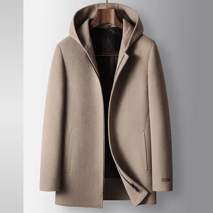 100% Pure Wool Hooded Coat