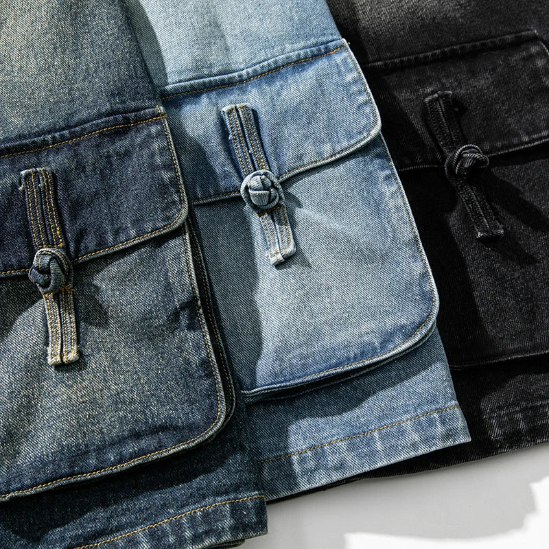 Vintage Washed Denim Kimono Jacket