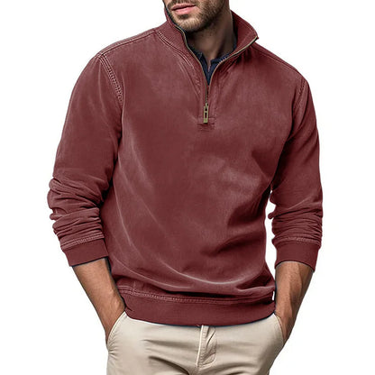 Liam | Men's Raised-Collar Zip Jumper for Winter