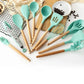 Silicone Cooking Utensil Set with Wooden Handles | 11-Piece Kitchen Essential for Safe and Effortless Cooking