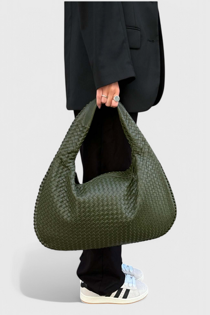 Odile | Women's Stylish Faux Leather Knitted-Weave Shoulder Bag