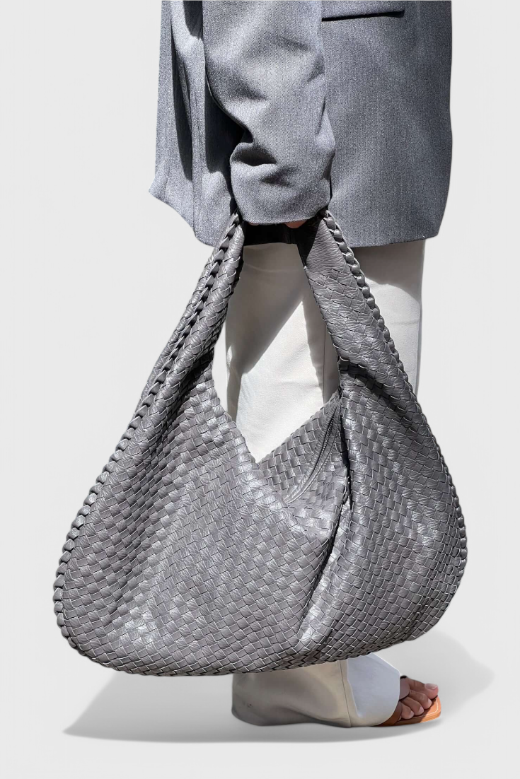 Odile | Women's Stylish Faux Leather Knitted-Weave Shoulder Bag