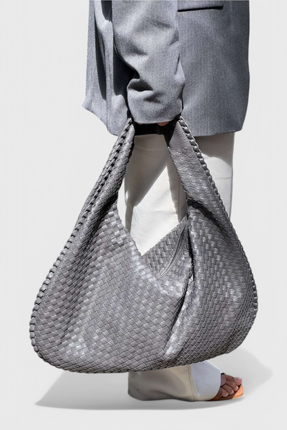 Odile | Women's Stylish Faux Leather Knitted-Weave Shoulder Bag