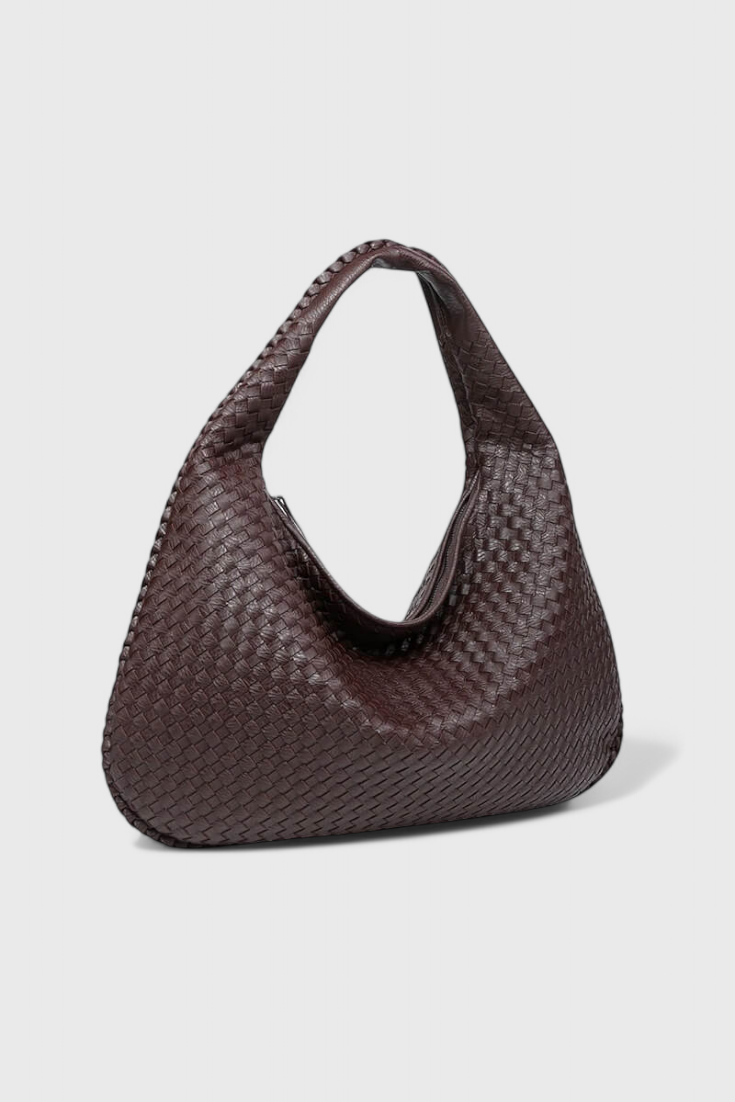 Odile | Women's Stylish Faux Leather Knitted-Weave Shoulder Bag