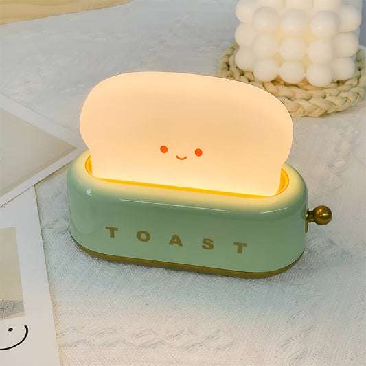 TinyToast | Table Lamp with Dimmable Warm Light & USB Charging | Fun Toaster Design for Cozy Ambiance