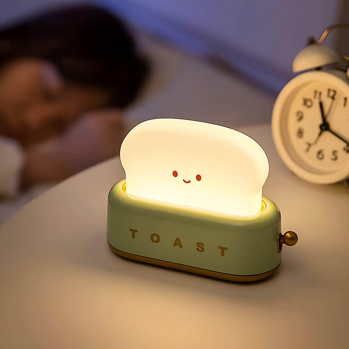 TinyToast | Table Lamp with Dimmable Warm Light & USB Charging | Fun Toaster Design for Cozy Ambiance