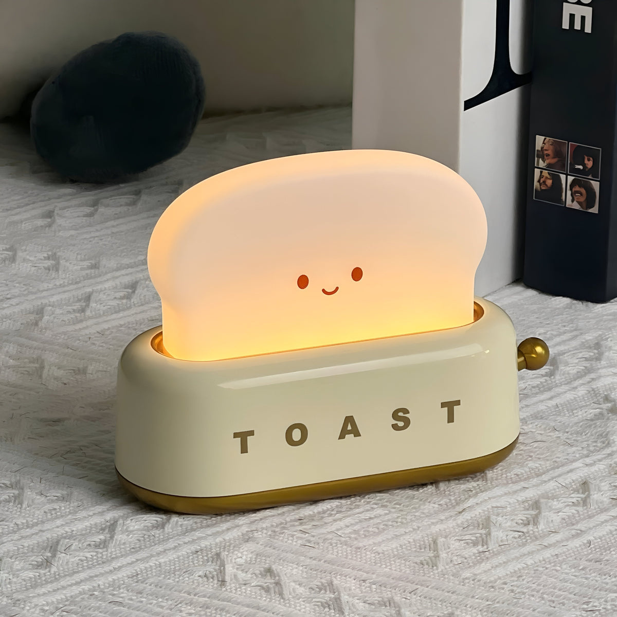 TinyToast | Table Lamp with Dimmable Warm Light & USB Charging | Fun Toaster Design for Cozy Ambiance