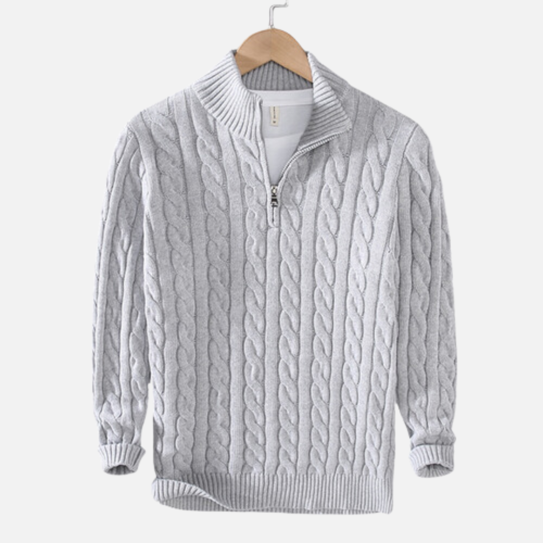 Henry | Men's Cable Knit Quarter-Zip Sweater