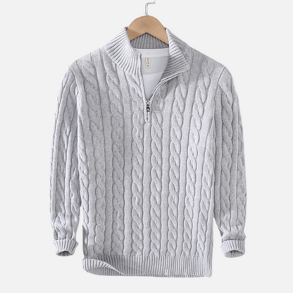 Henry | Men's Cable Knit Quarter-Zip Sweater
