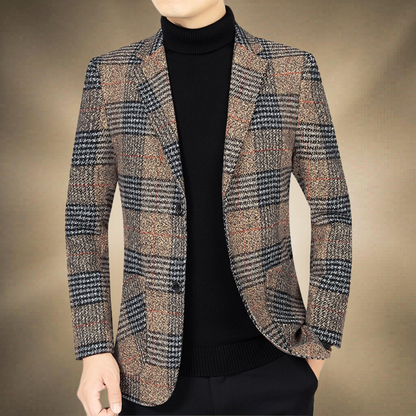 Oscar | Men's Classic Houndstooth Wool Blazer