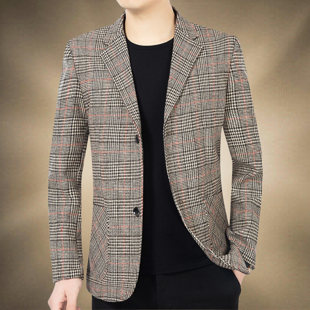 Oscar | Men's Classic Houndstooth Wool Blazer