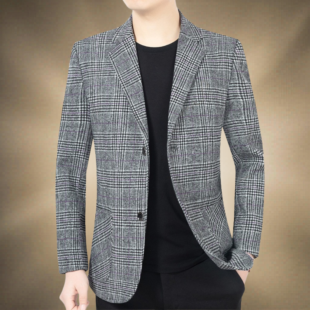 Oscar | Men's Classic Houndstooth Wool Blazer