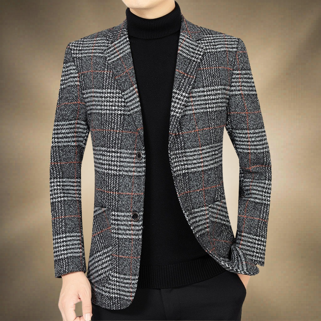 Oscar | Men's Classic Houndstooth Wool Blazer