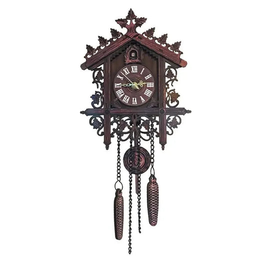 Vintage Wooden Cuckoo Clock | Silent Movement Wall Decor for Modern Interiors