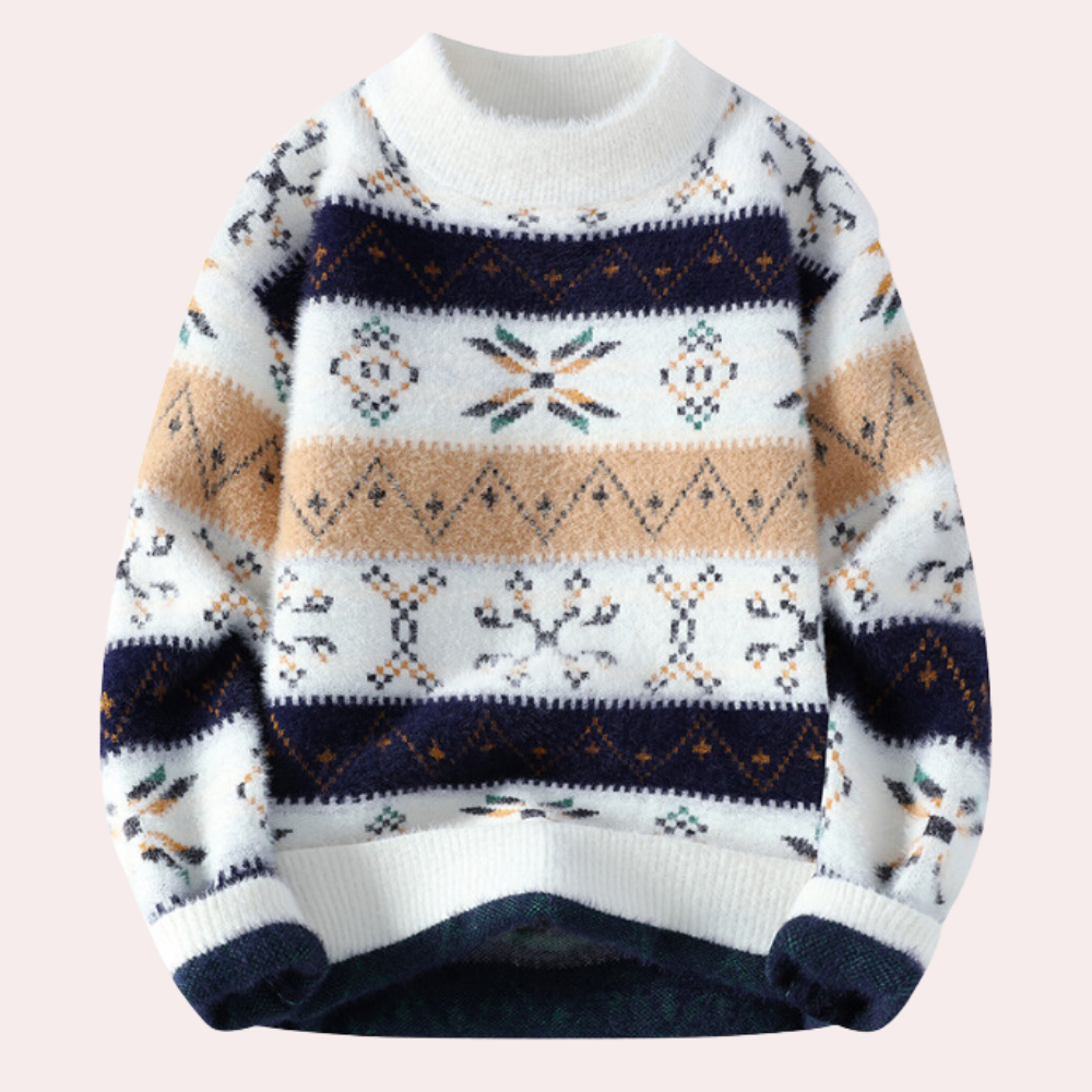 Morgan | Men's Stylish Patterned Crew Neck Jumper for Winter