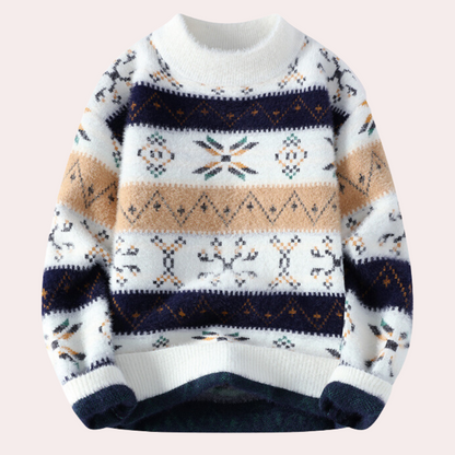 Morgan | Men's Stylish Patterned Crew Neck Jumper for Winter