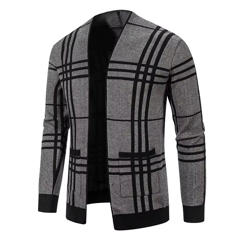 Ross | Men's Stylish Checkered Knit Cardigan for Winter