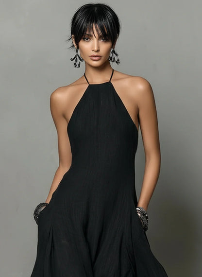 Women's Linen Blend Maxi Dress | Elegant Sleeveless Summer Dress