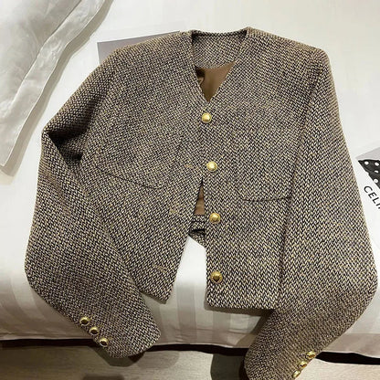 Gina | Women's Cropped Collarless Jacket with Chic Style