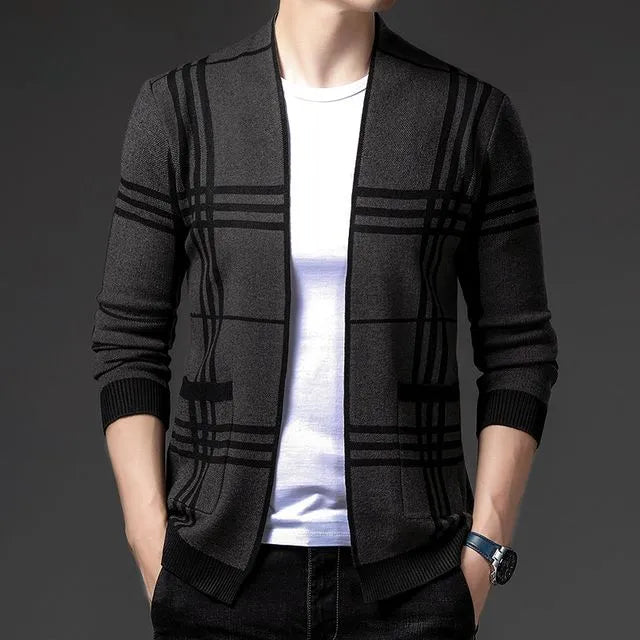 Ross | Men's Stylish Checkered Knit Cardigan for Winter