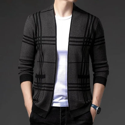 Ross | Men's Stylish Checkered Knit Cardigan for Winter
