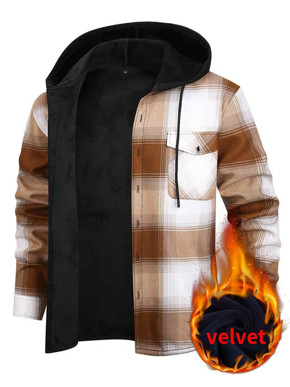 Adam | Men's Stylish Plaid Hooded Jacket