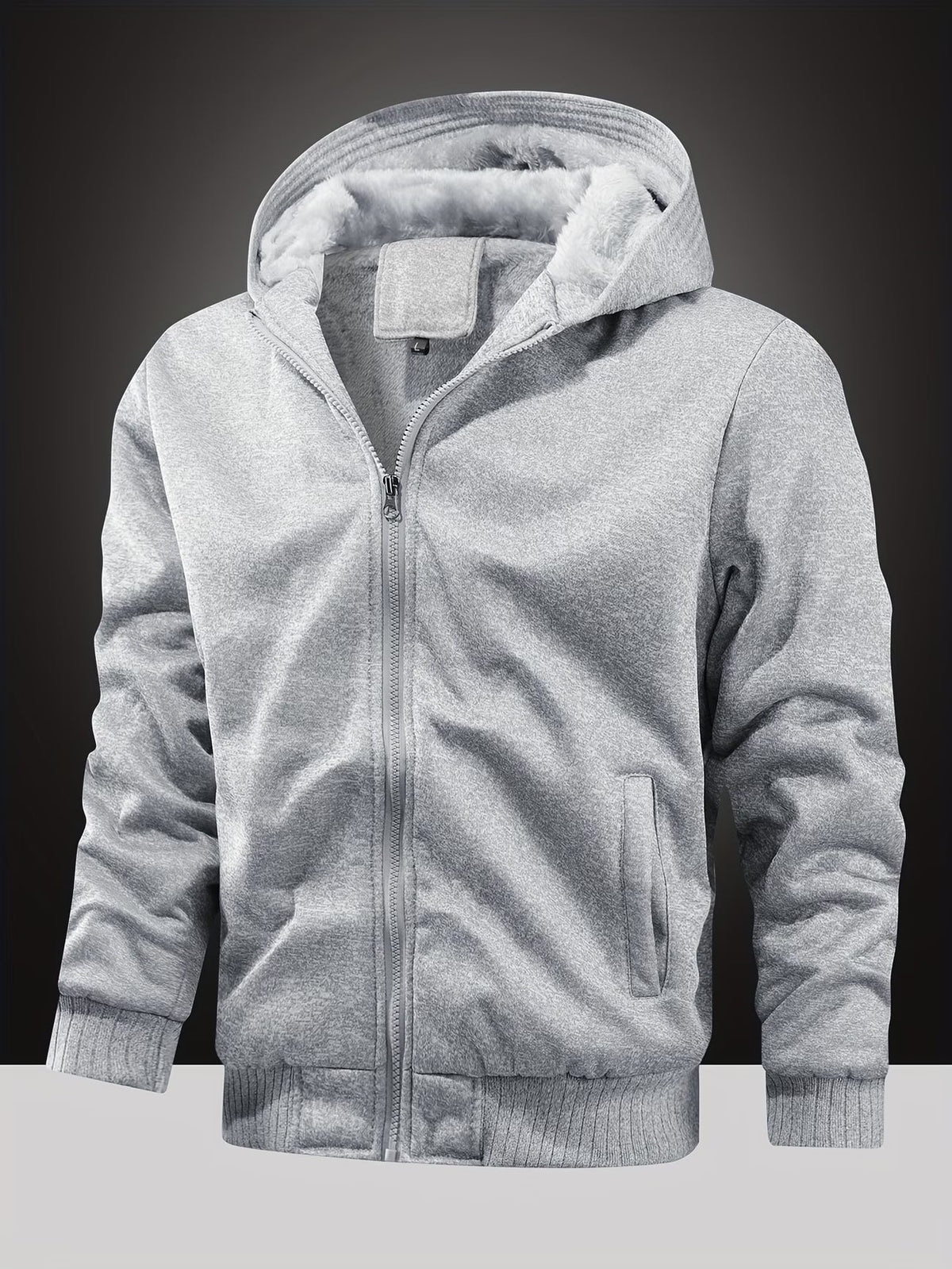 Cameron | Men's Thick-Lined Hooded Zip-Up Hoodie for Winter