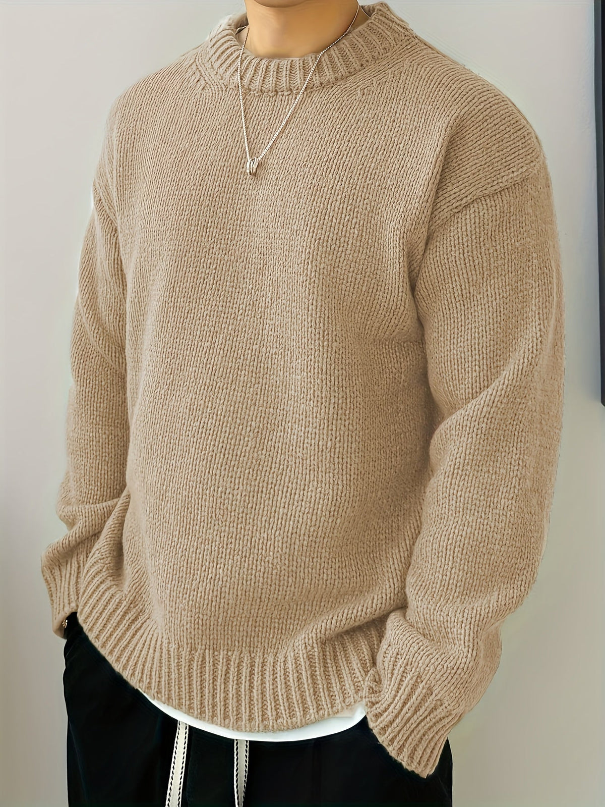 Quentin | Men's Solid-Knit Crewneck Jumper for Winter