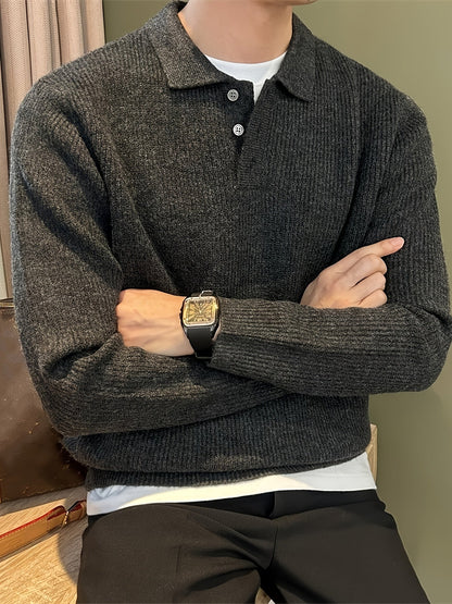 Albie | Men's Premium Ribbed Polo Jumper